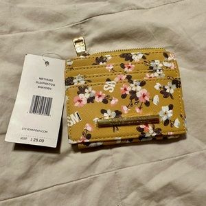 Floral Steve Madden wallet mustard yellow